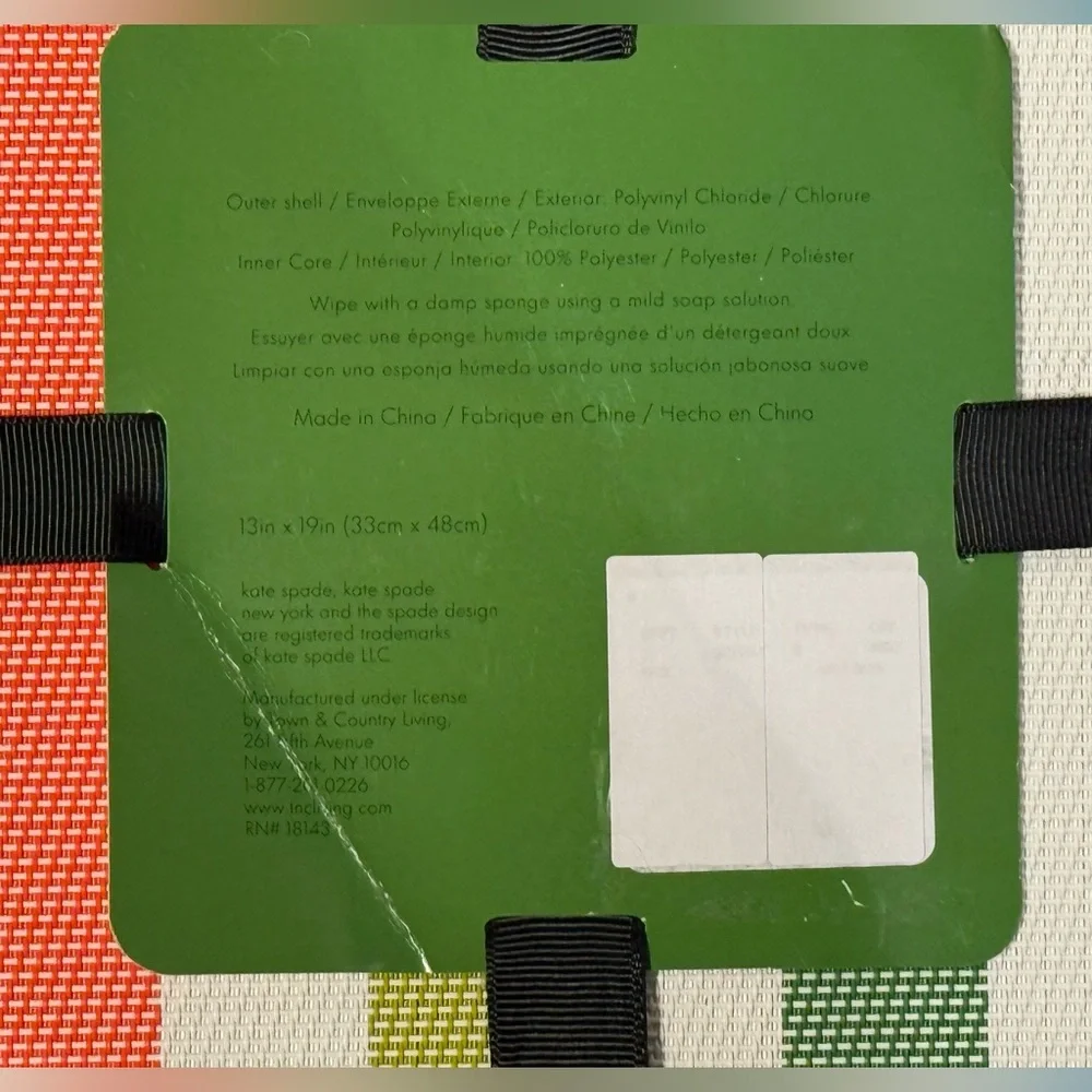 Kate Spade NWT Classic Kate Set of 10 
Multicolor Striped Placemats - Picture 4 of 4